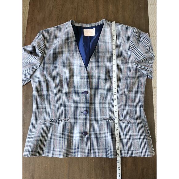 Pendleton Country Sophisticates Women's Plaid Silk Blend Blazer Jacket Sz 16 - Picture 8 of 8